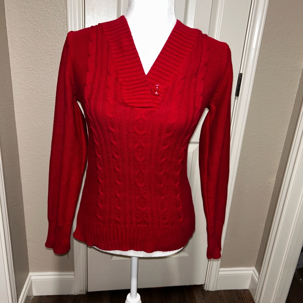 Faded Glory Red V-Neck Sweater